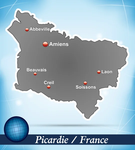 Map of picardie — Stock Vector