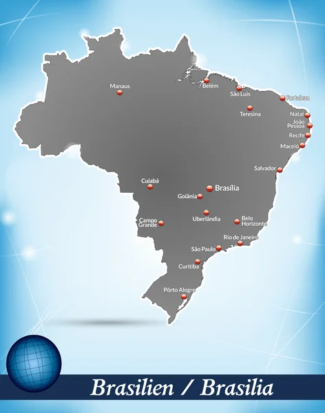 巴西的地图 — 图库矢量图片