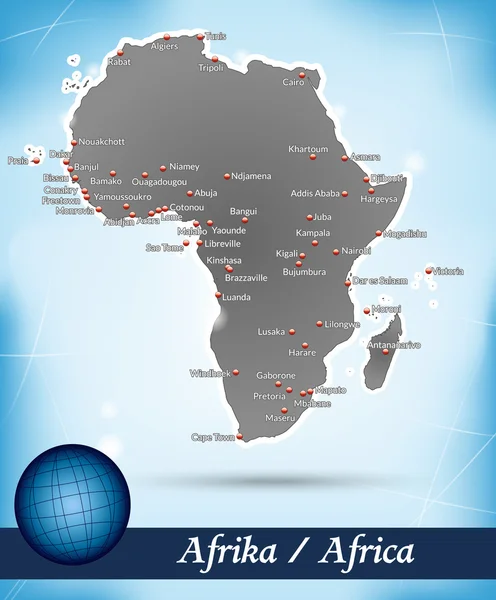Harta Africii — Vector de stoc
