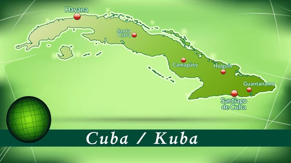 La carte de Cuba — Image vectorielle