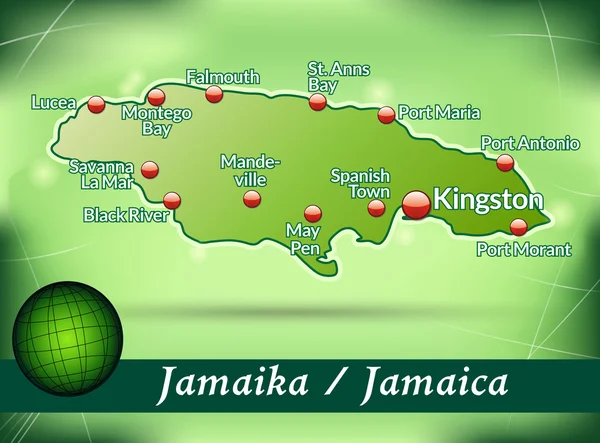牙买加的地图 — 图库矢量图片