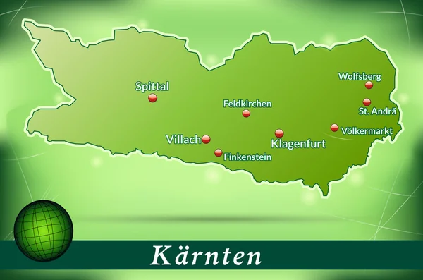 Kaart van kaernten — Stockvector