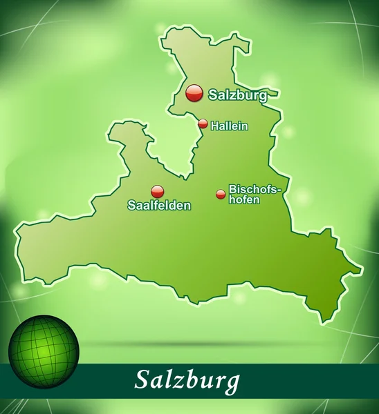 Map of salzburg — Stock Vector