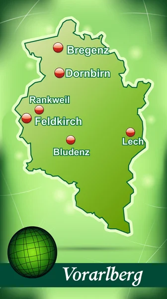 Kaart van vorarlberg — Stockvector
