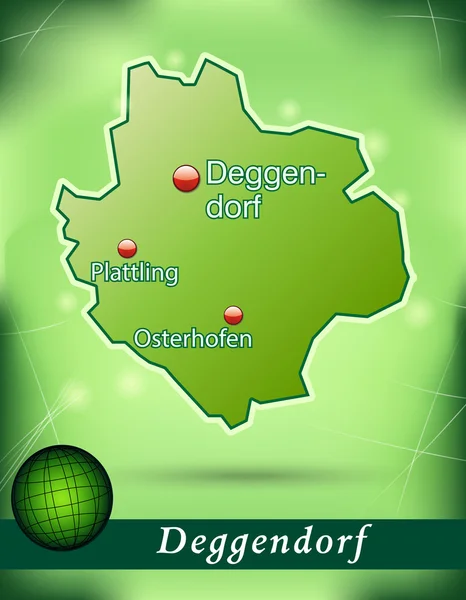 Map of deggendorf — Stock Vector