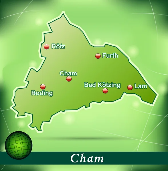 Map of cham — Stock Vector