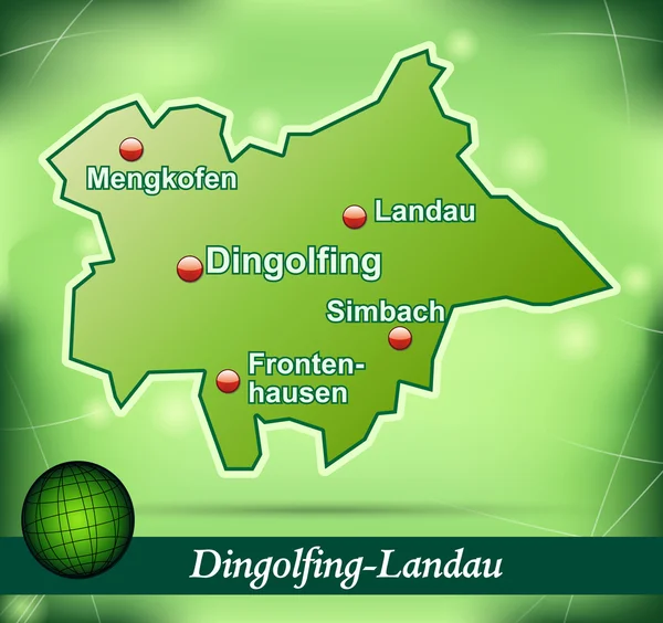 El mapa de Dingolfing Landau — Archivo Imágenes Vectoriales
