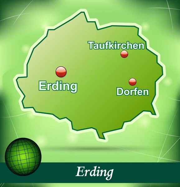 Map of erding — Stock Vector