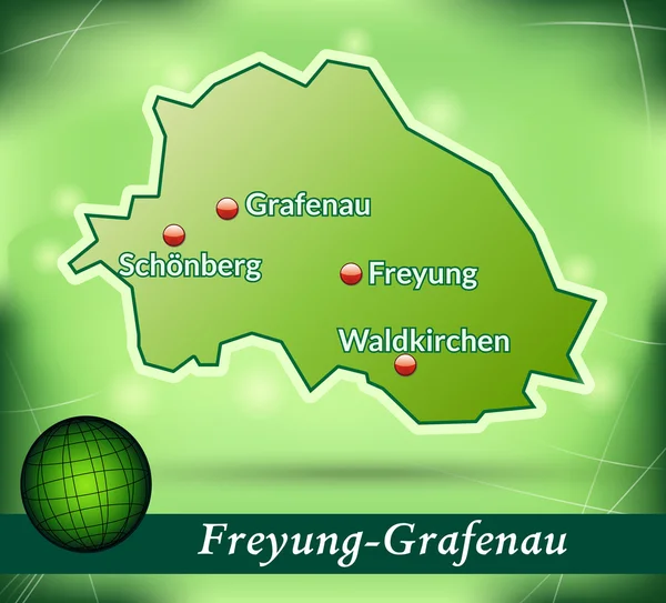 O mapa de Freyung Grafenau —  Vetores de Stock