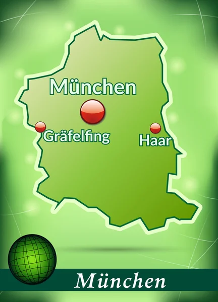 El mapa de munich — Vector de stock