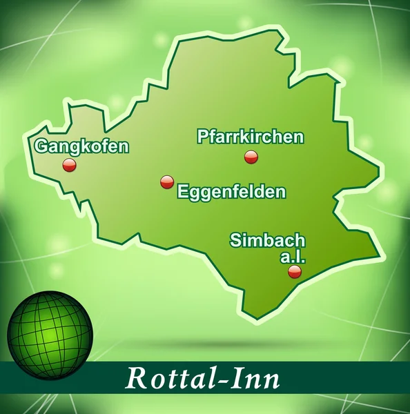 Mapa rottal-Inn — Wektor stockowy