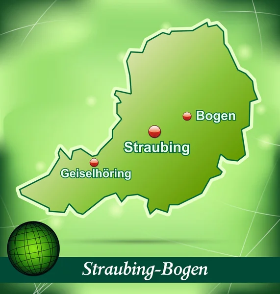 El mapa de Straubing Bogen — Archivo Imágenes Vectoriales