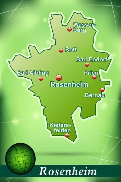 Karte von Rosenheim — Stockvektor