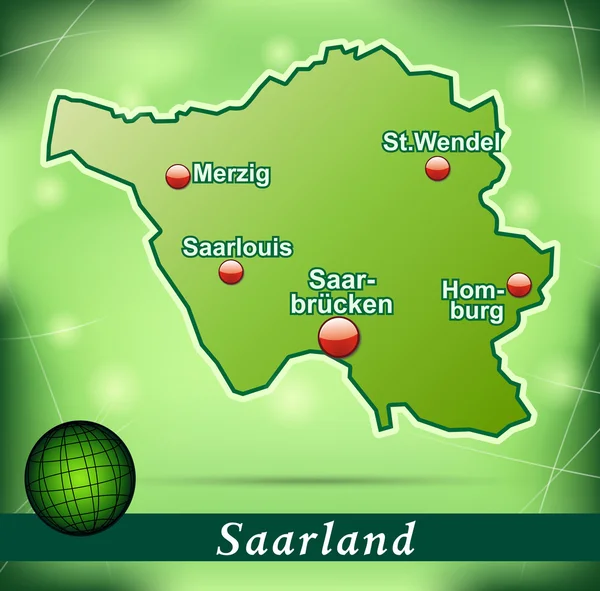 El mapa de Sarre — Vector de stock