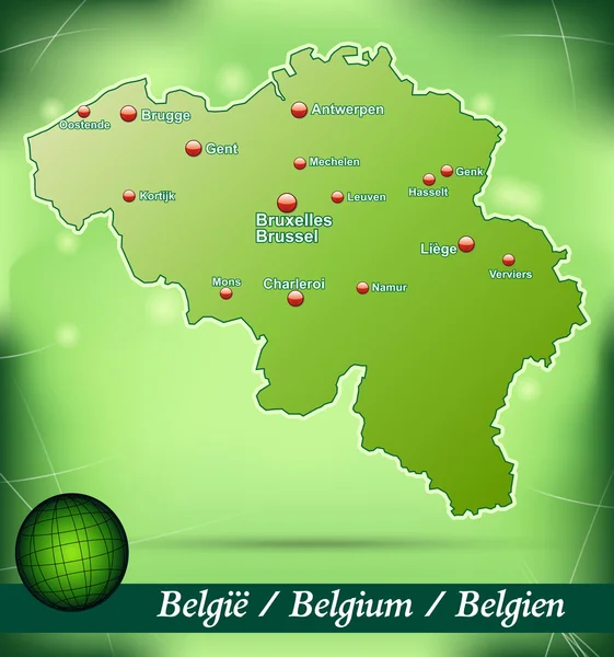 Map of Belgium — Stock Vector