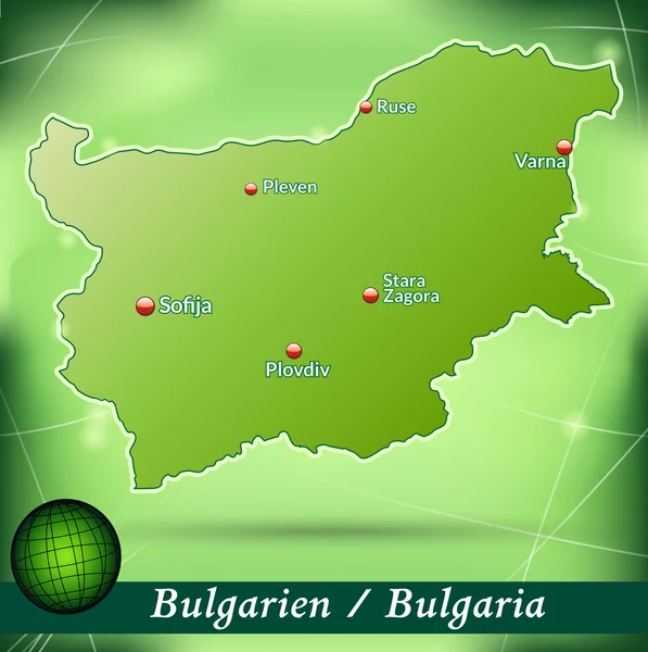 Karta över Bulgarien — Stock vektor