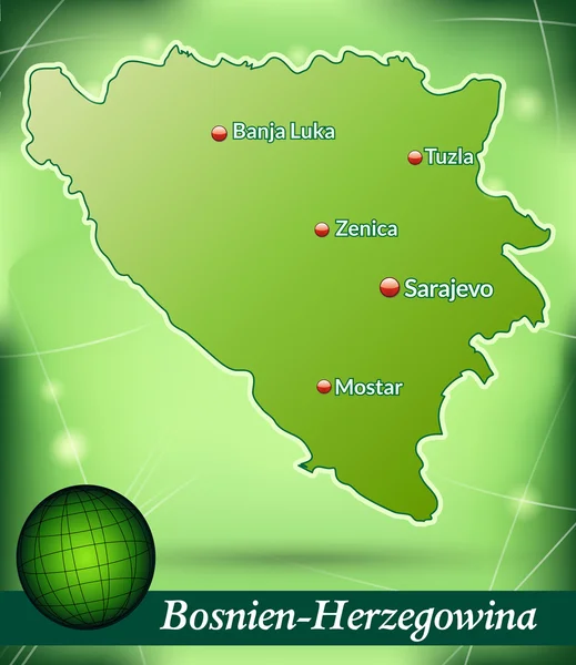 Kaart van Bosnië en Herzegovina — Stockvector
