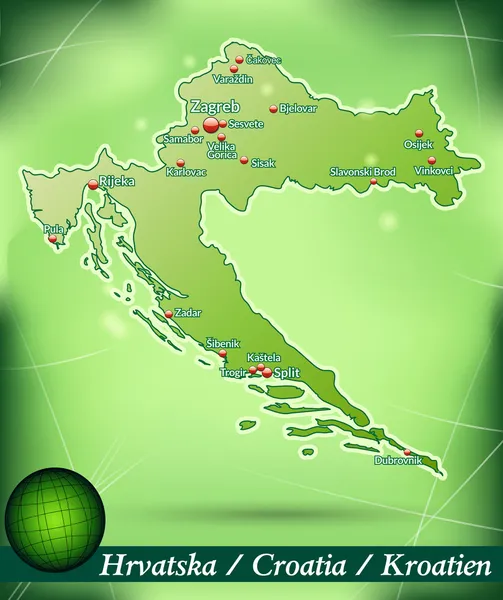 Mapa Chorvatska — Stockový vektor