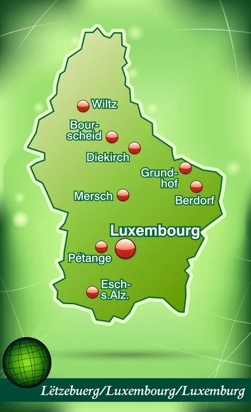 Mapa Luksemburga — Wektor stockowy