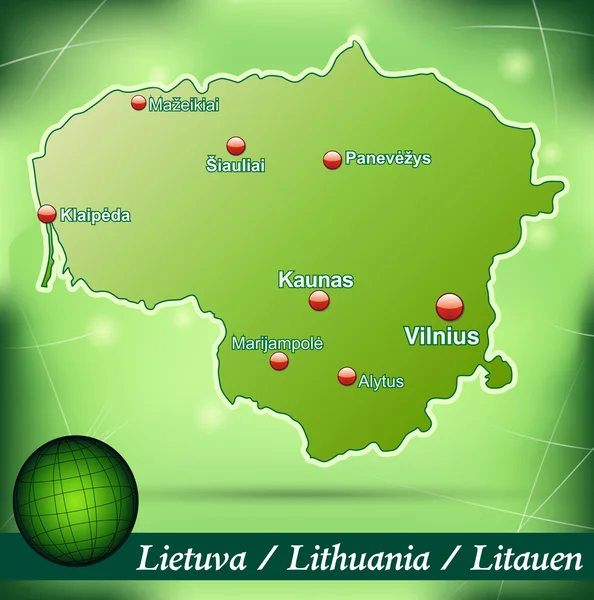 Mapa Litvy — Stockový vektor