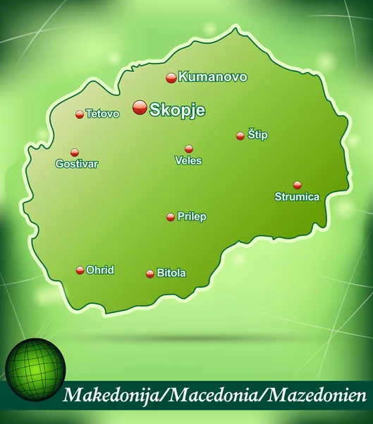 Mapa da Macedônia — Vetor de Stock