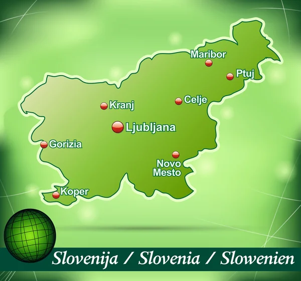 Kaart van Slovenië — Stockvector