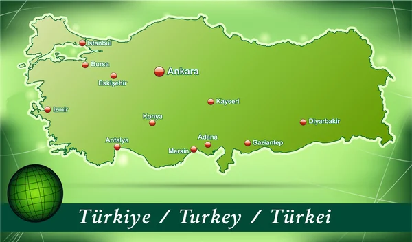 Kaart van Turkije — Stockvector