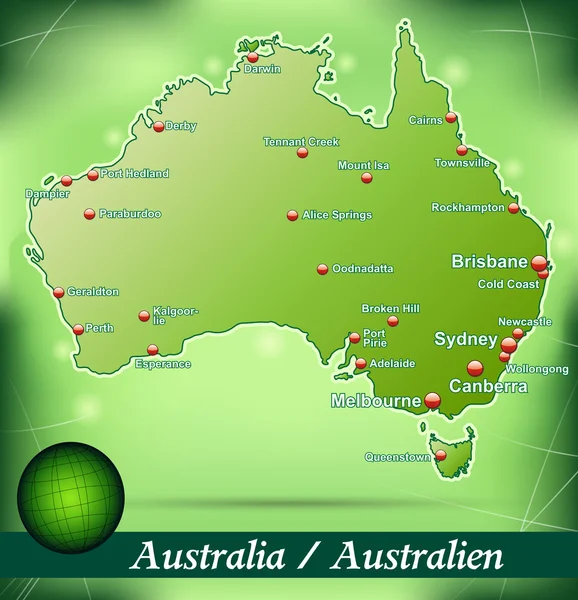 Mapa online de Australia — Vector de stock