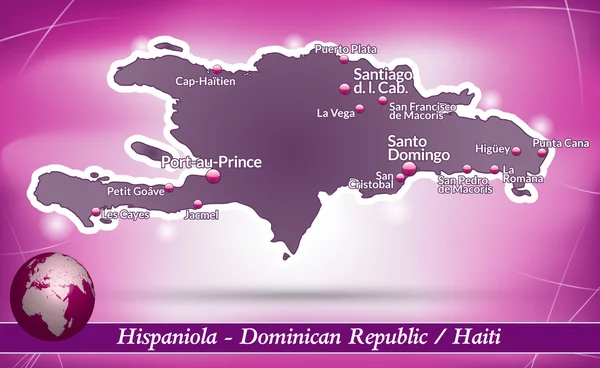 La carte de hispaniola — Image vectorielle