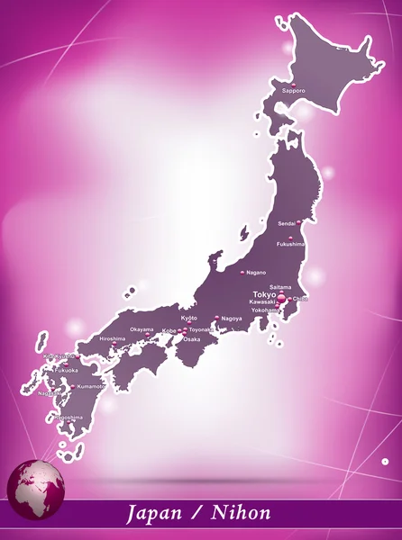 Mapa Japonska — Stockový vektor