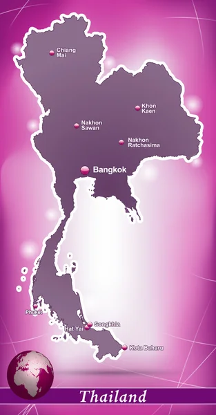 La carte de Thaïlande — Image vectorielle