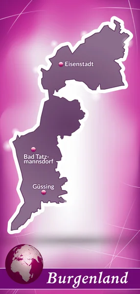 Kaart van burgenland — Stockvector
