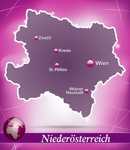 Map of Lower Austria — Stock Vector