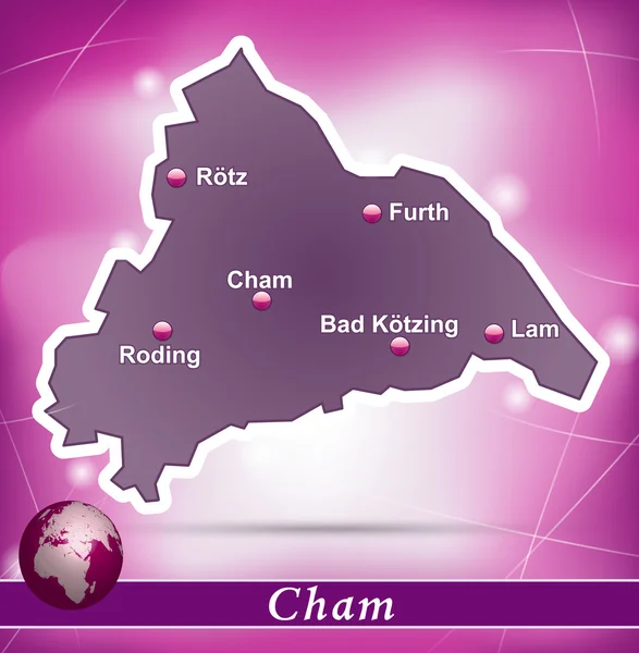 Kaart van cham — Stockvector