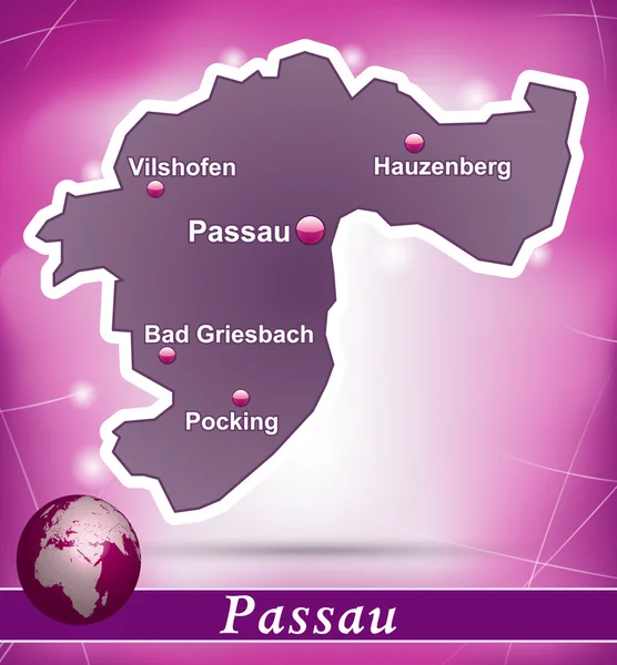 Mapa města Pasov — Stockový vektor
