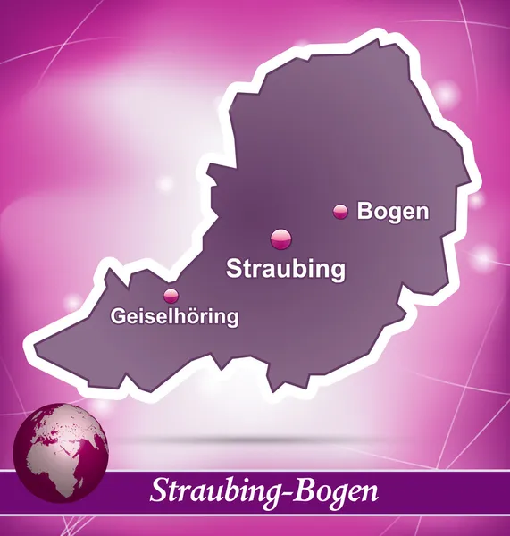 Mapa straubing-bogen — Stockový vektor