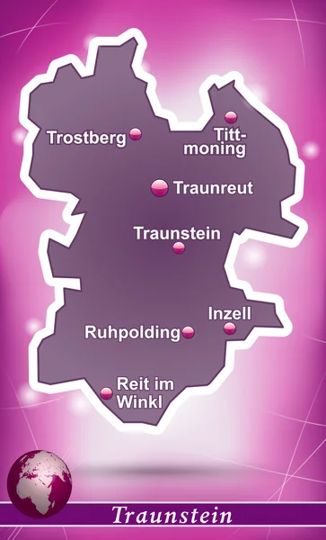 Map of traunstein — Stock Vector