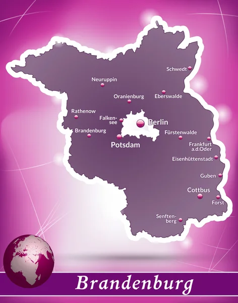 La carte de Brandebourg — Image vectorielle