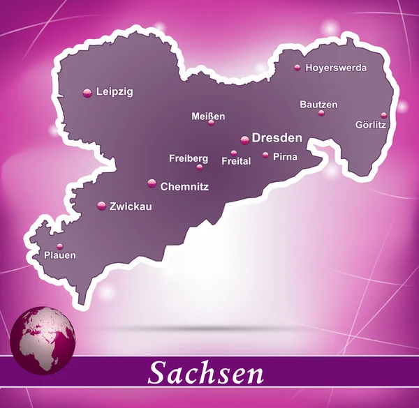 Map of Saxony — Stock Vector