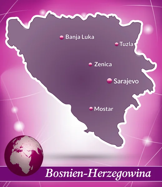 Mapa Bosny a Hercegoviny — Stockový vektor