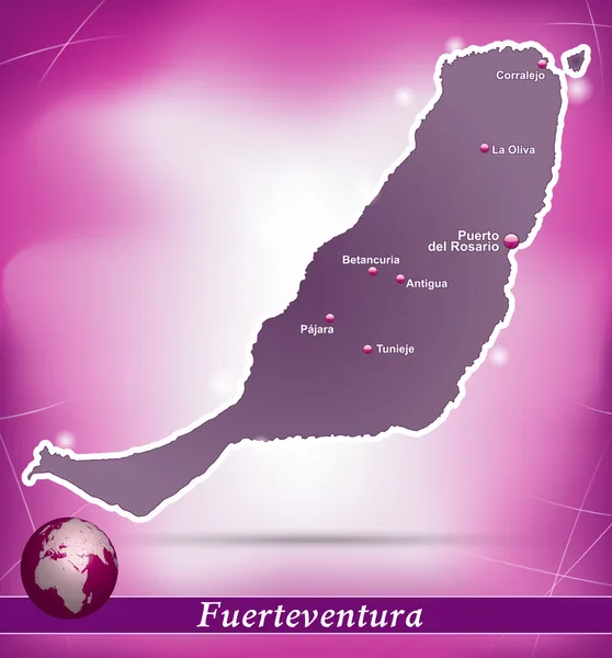 Karta över fuerteventura — Stock vektor