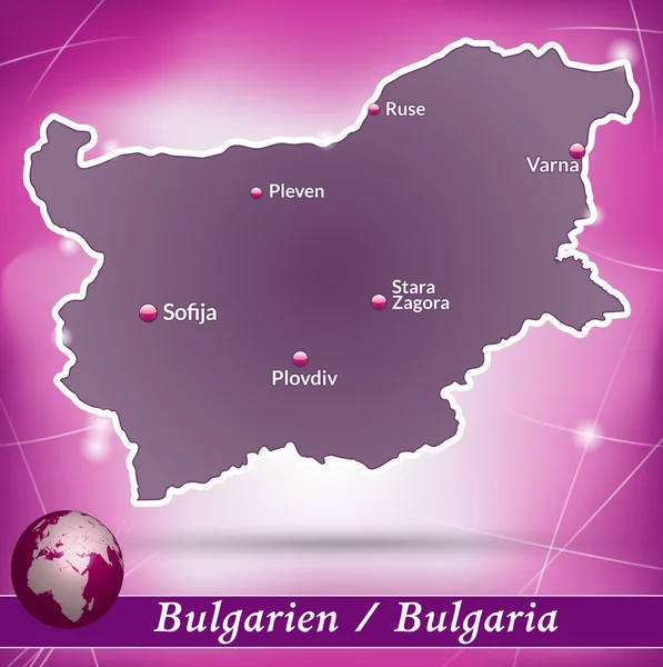 El mapa de Bulgaria — Vector de stock