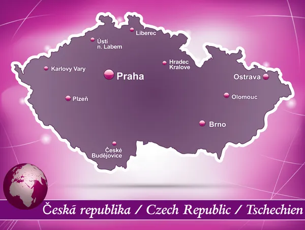 Mapa České republiky — Stockový vektor