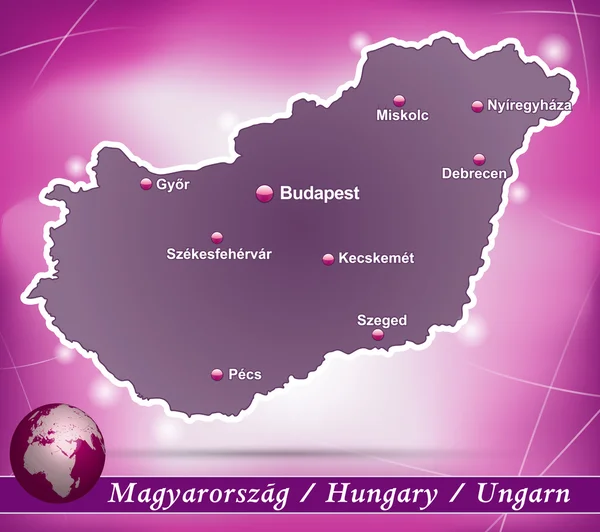 Mapa online de Hungría — Vector de stock