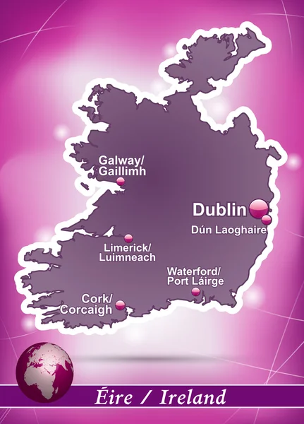 La carte de L'Irlande — Image vectorielle