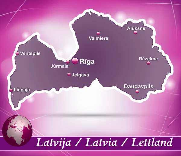 Mapa Łotwy — Wektor stockowy