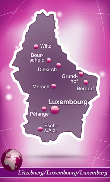Karta över Luxemburg — Stock vektor
