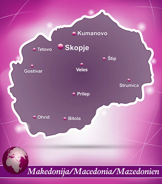 Kaart van Macedonië — Stockvector