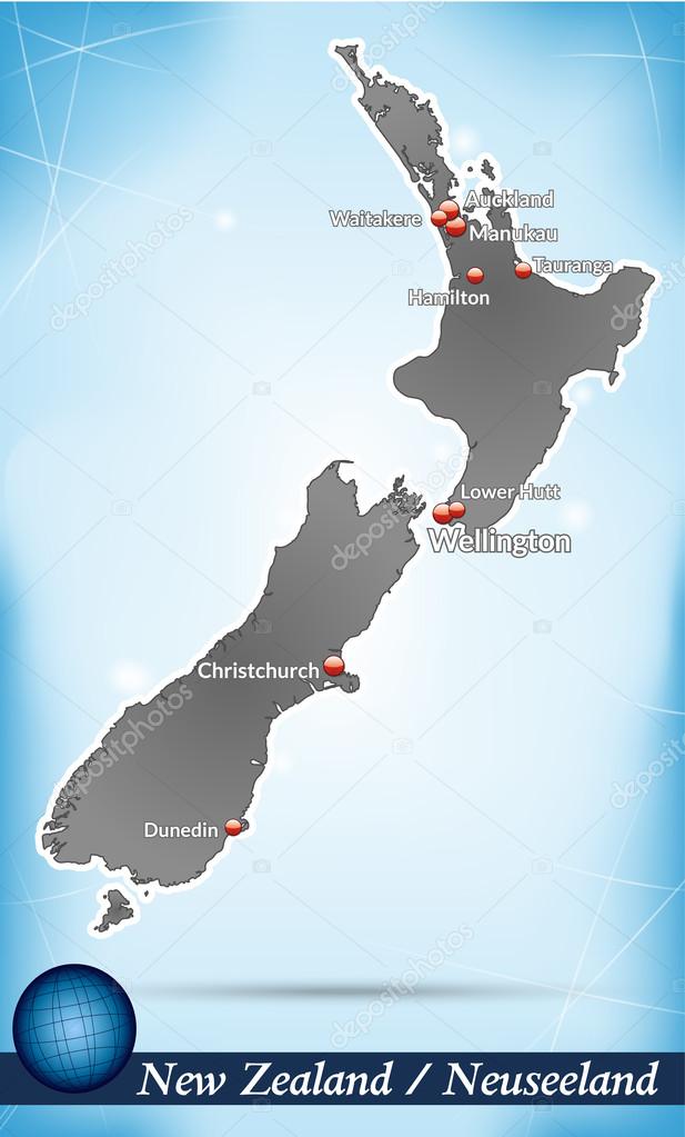 Map of new zealand