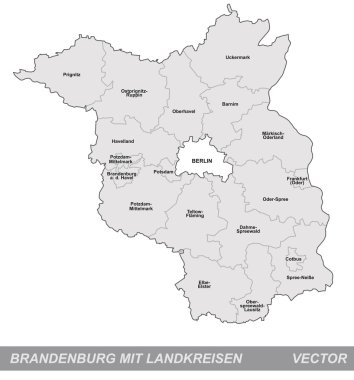 Map of Brandenburg clipart